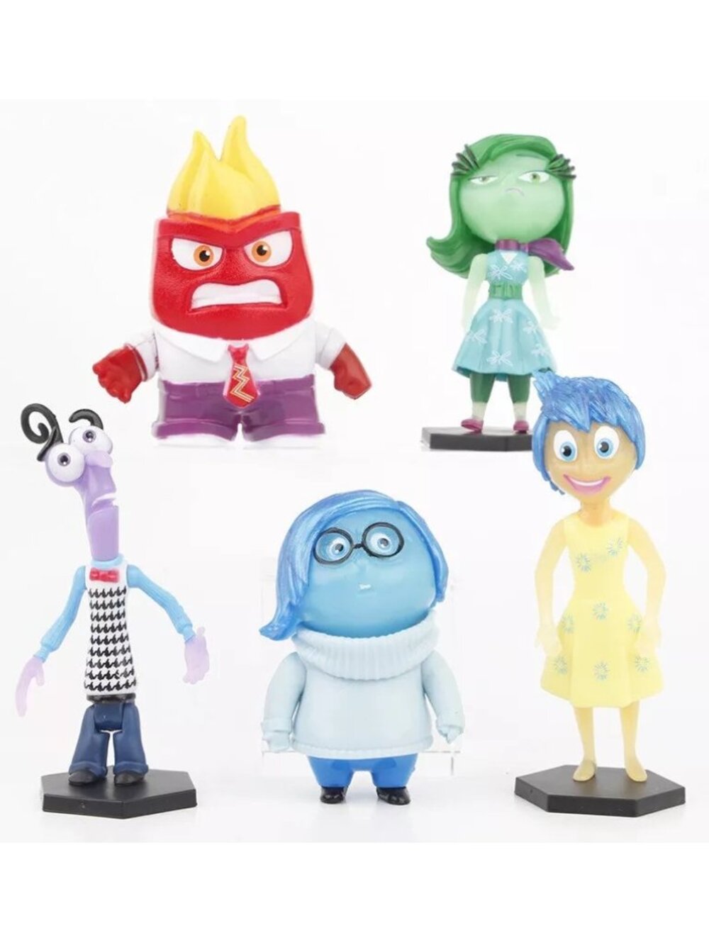 Inside Out Joy Anger Sadness Playset 5 Figure Cake Topper Toy Doll Set Birthday